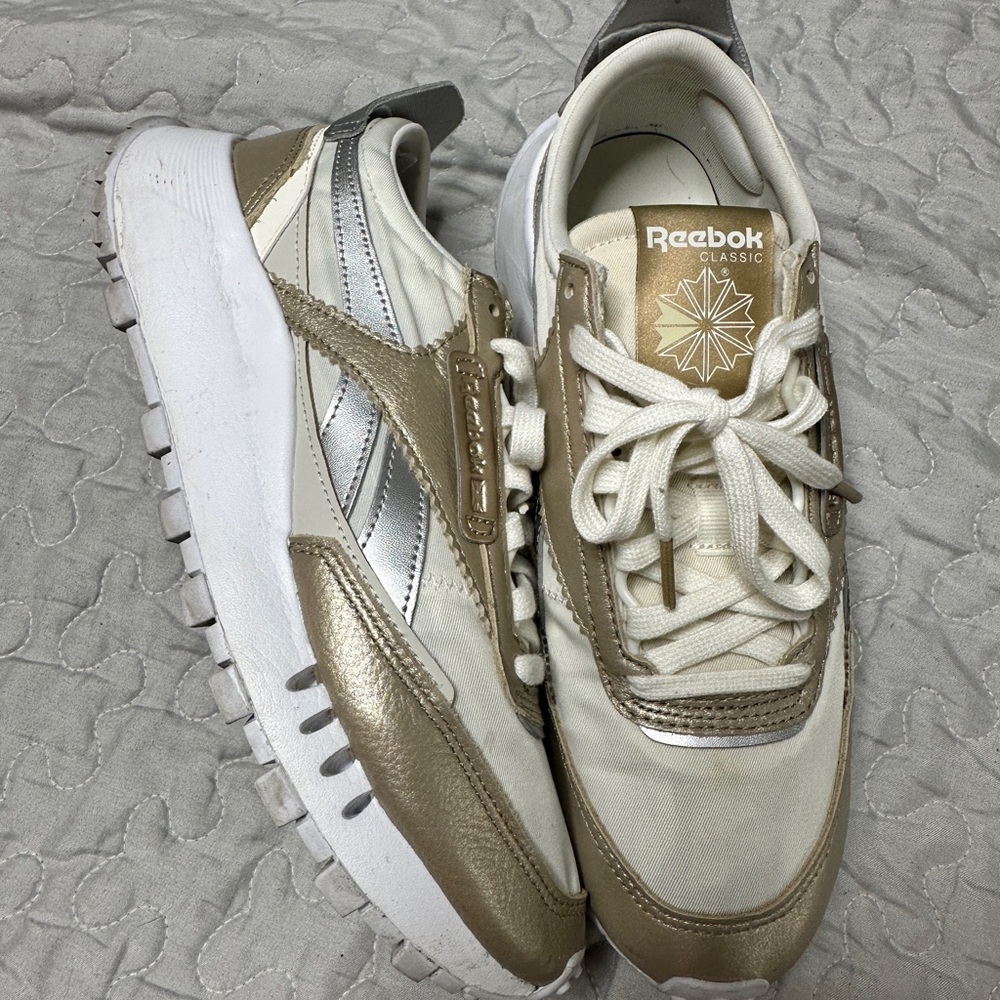 Reebok Gold and Silver Sneakers with Retro Design